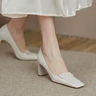Пикантные женские туфли-лодочки; Модельные туфли на высоком каблуке; Туфли-лодочки с квадратным носком; Свадебные туфли; Офисная Женская обувь в стиле ретро; Zapatos mujer; 8898N