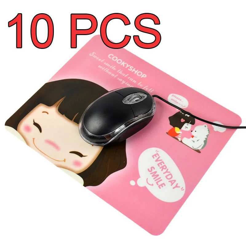 10 шт. милые девушки узор анти скольжения Мышь Pad коврик для оптическая лазерная