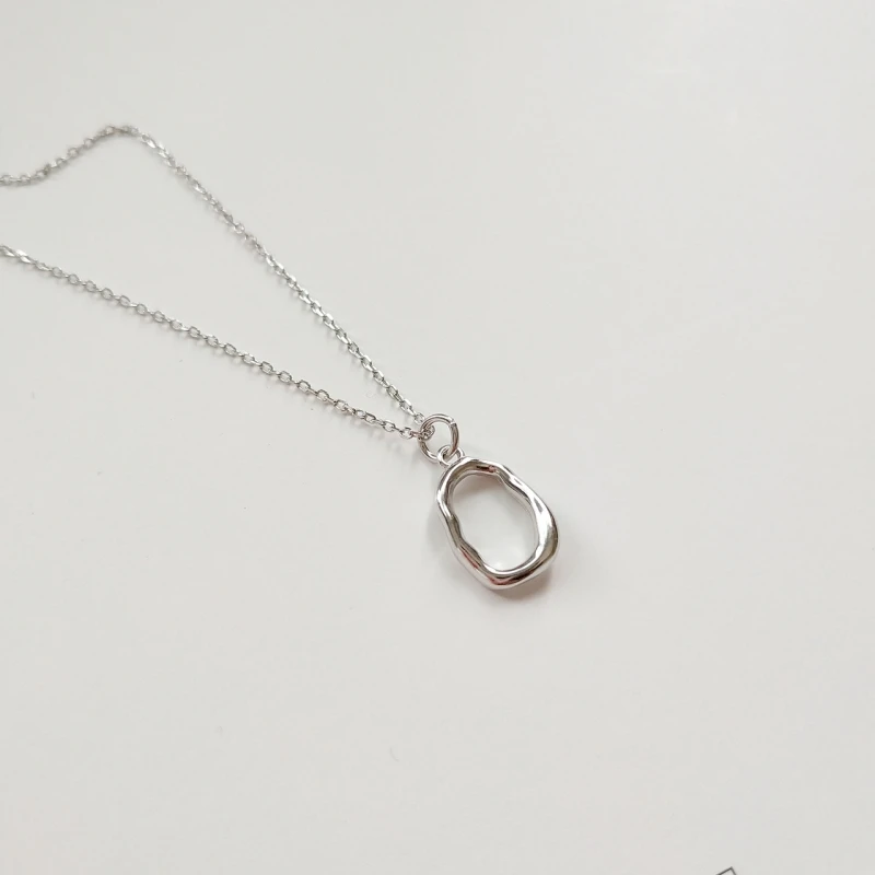 Женское колье-чокер с круглым кольцом геометрическое ожерелье из белого золота