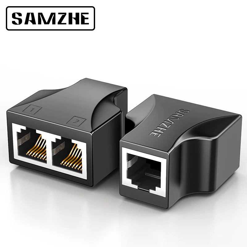 SAMZHE Ethernet адаптер удлинитель кабеля локальной сети сплиттер для подключения к
