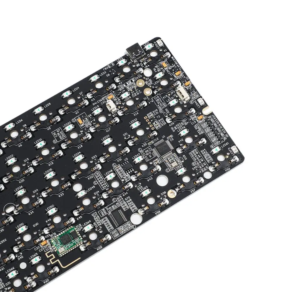 Алюминиевый Чехол CNC пластина PCB GK61 GK61x GK61xs RGB Горячая замена независимый драйвер