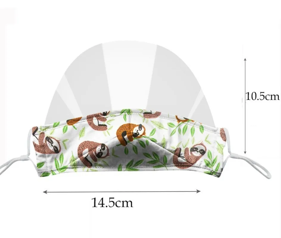 

Kids Mini Shield Printed Maske Anti-fog Anti-splash Face Cover Mask Transparent Visual Mascararilla Washable Reusable Mouth Mask