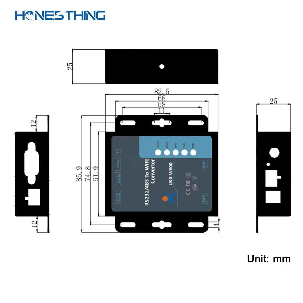 HonesThing экономичный Последовательный RS232 RS485 к Wi Fi Ethernet преобразователь серийный TCP