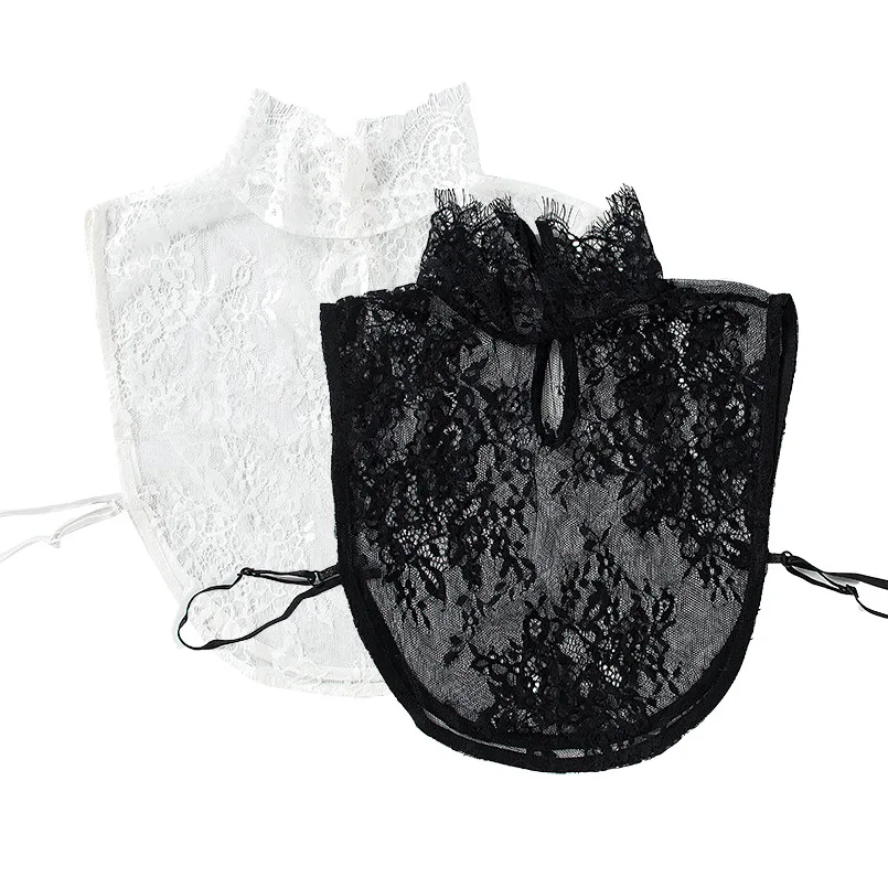 Льняная вышивка ложные воротники для женщин хлопок регулируемая съемная рубашка