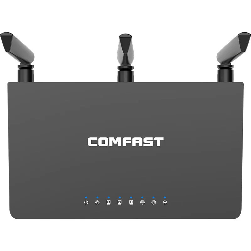 comfast 1200mbps black wi fi router gigabit speed 2 4g 5ghz dual band support mimo wireless repeater for optic fiber network free global shipping