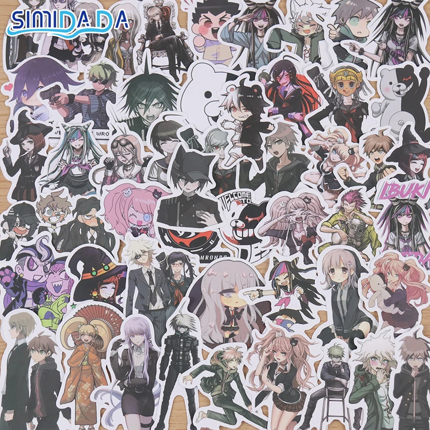 50 шт. аниме Danganronpa стильные граффити наклейки водонепроницаемый чемодан ноутбук