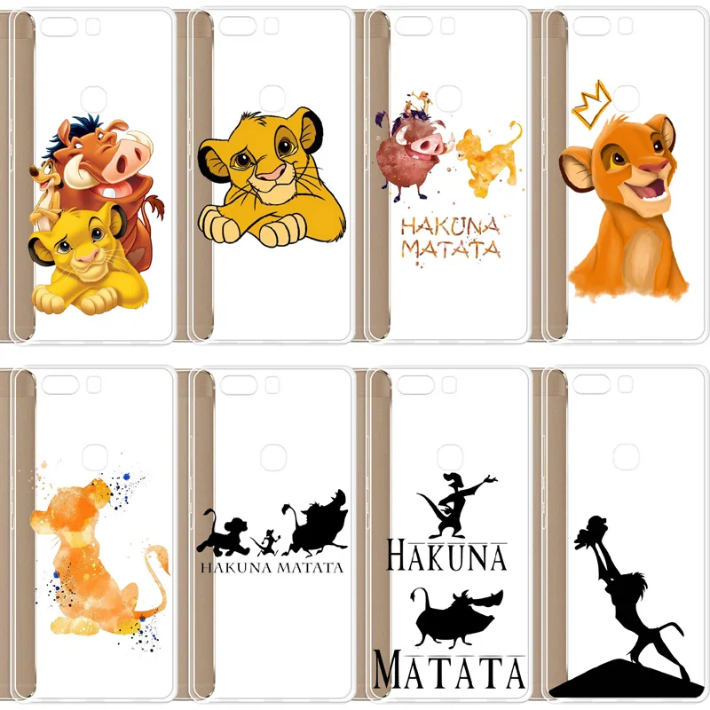 Мягкий прозрачный ТПУ чехол для телефона с изображением короля льва simba Pumba Hakuna Matata для huawei P8L P9 P20 P20L P30 Pro Mate20 Fundas Coque cover