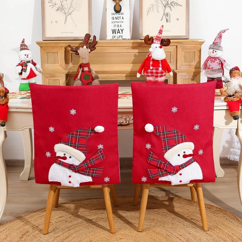 

1pcs Chair Cover Non Woven Dinner Chair Cover Household Xmas Merry Christmas Decorations for Home New Year Decoration Navidad