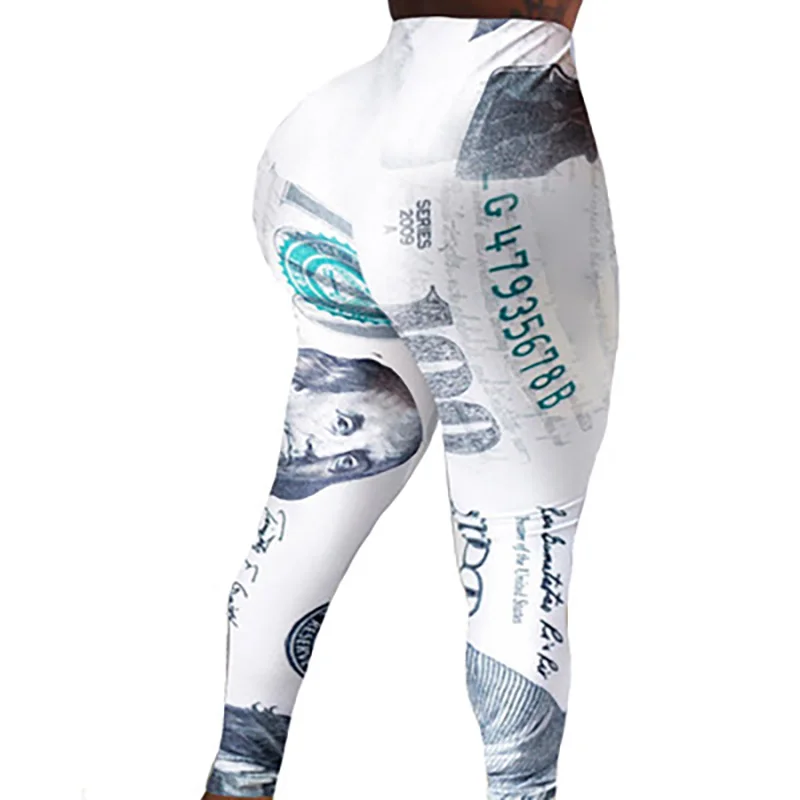 

Fall 2021 Custom Letter Print High Waisted Workout Long Pants Tight Scrunch Butt Candy Snack Pants Fitness Women's Pants