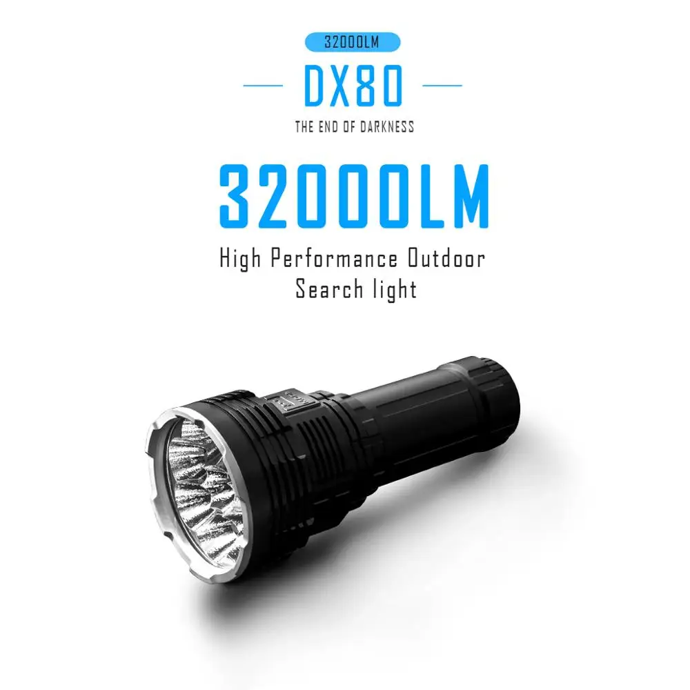 IMALENT DX80, Заводская распродажа, мощный светодиодный фонарик CreeXhp70.2, 32000 люмен, ультра яркий фонарик, водонепроницаемый перезаряжаемый фонарь