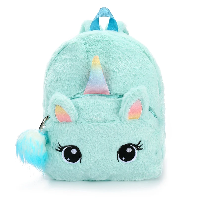 

2020 Cute Girls Unicorn Backpack Children Schoolbags Plush Fur Mini Kindergarten Backpack Kids Book Bag Mochila