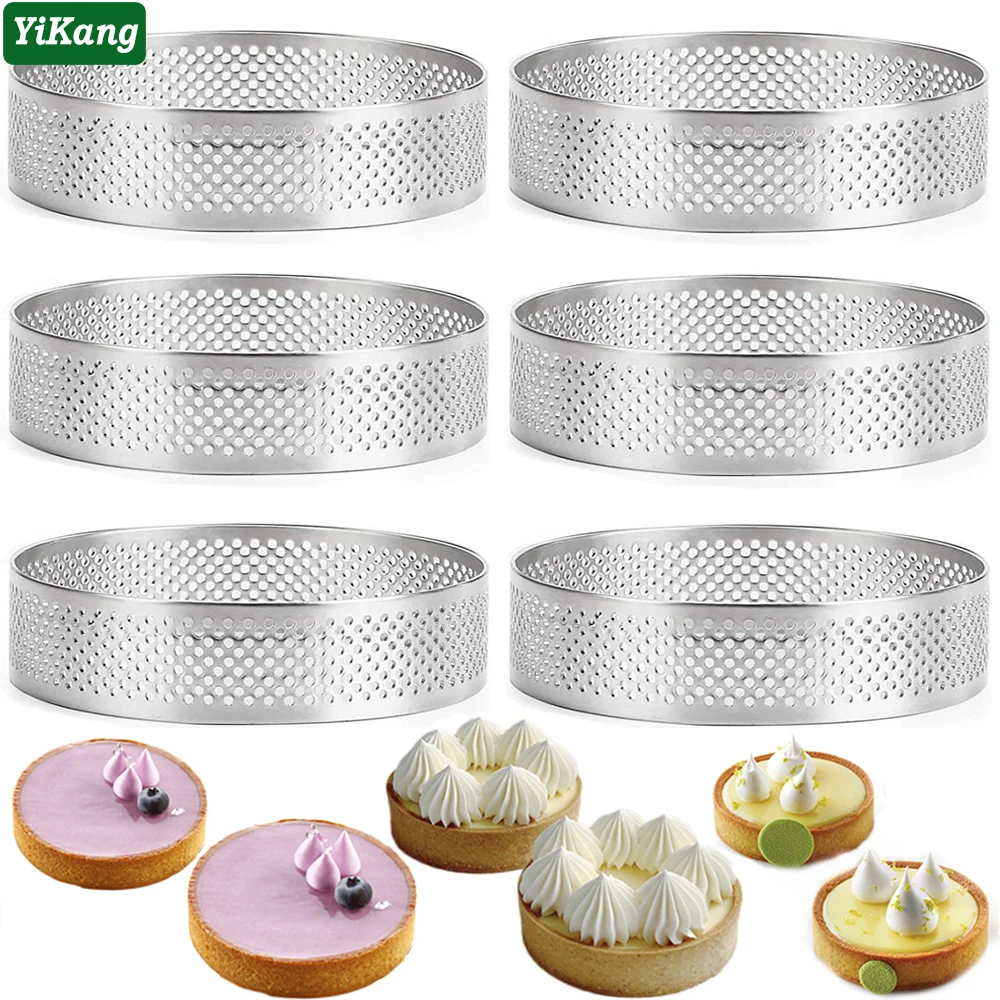 

2/5/10pcs Round French Baking Ring Mousse Cake Tart Mould Non-Stick Fruit Cream Pie Pancake Circle Kitchen Pastry Baking Tools