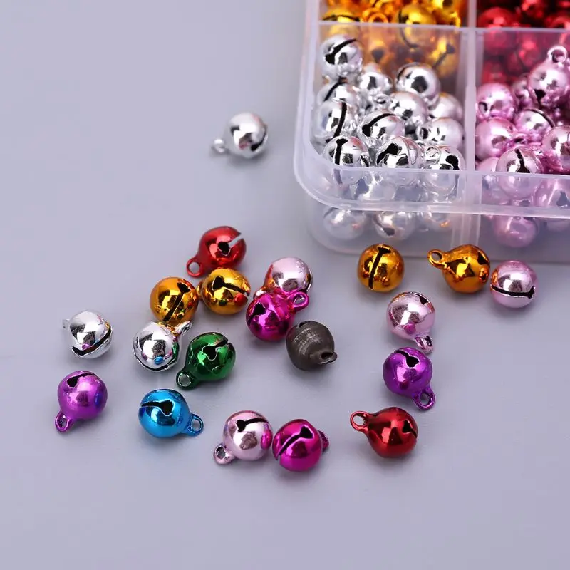 

250pcs Copper Jingle Bells Dangle Charms Pendant Pet Jewelry Findings Making DIY 8mm Christmas Decoration C63C
