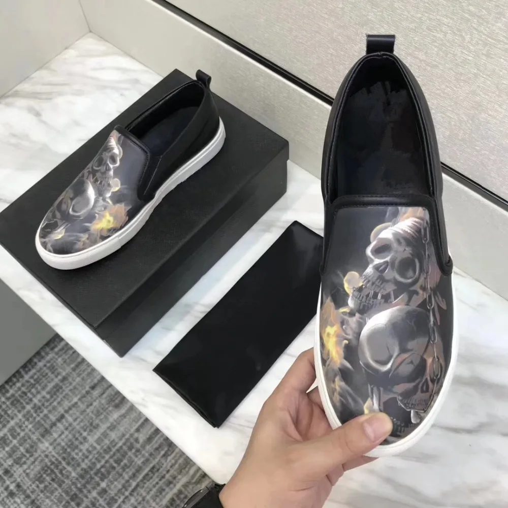 Мужские мокасины на плоской подошве из натуральной вечерние | Обувь