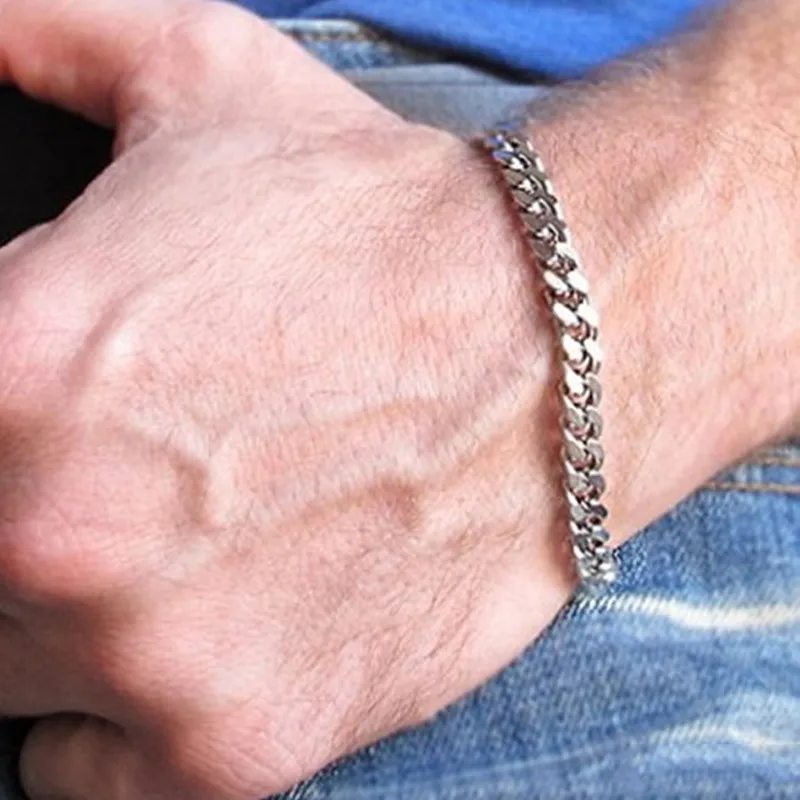 Yobest Basic 3/5/7/9/11mm Wide Curb Cuban Link Chain Bracelets for Men Women Jewelry Anti Allergy Stainless Steel Wristband Gift | Украшения