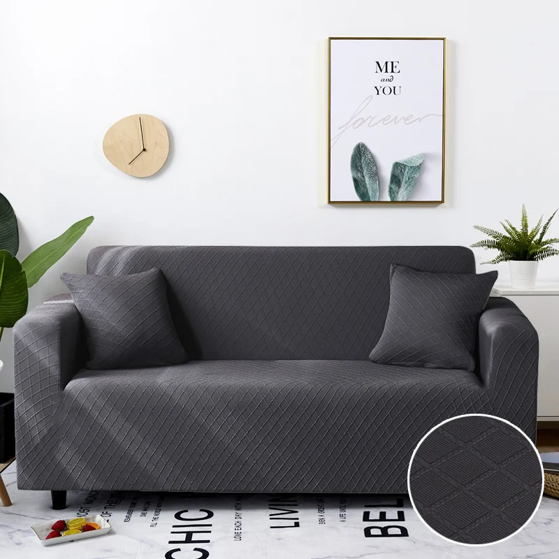 

Elastic Jacquard Fabric Sofa Cover Solid Color Slipcover All-inclusive Couch Cover Sofa Towel Sofa Covers for Living Room 1PC
