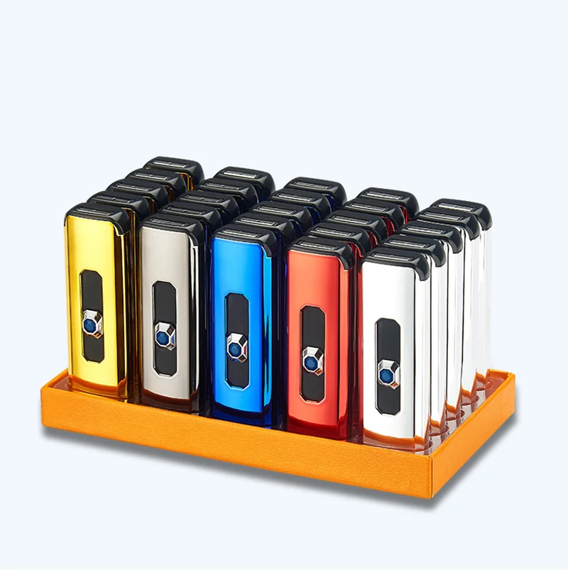 Двусторонний USB светильник для зарядки с кнопкой push-up электронный ветрозащитный