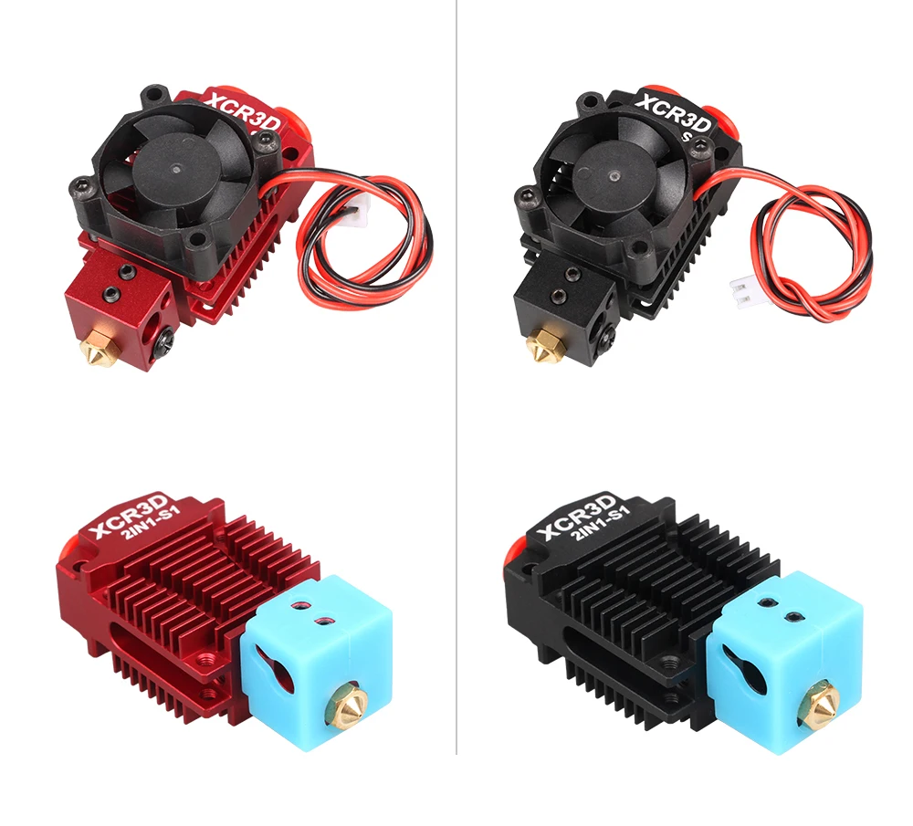 3DSWAY 3D-принтеры Запчасти XCR3D 2IN1-S1 Hotend 2 в 1 из коммутатор Цвет экструдер Bowden J-head 12 V/24 V 1,75 мм нити Вентилятор охлаждения