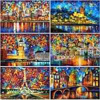 5d diy diamond painting street scenery full square round drill city diamond embroidery sale rhinestone picture home decoration