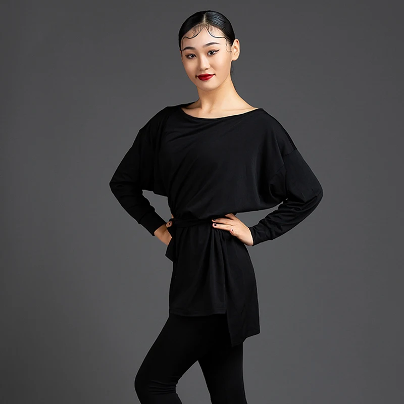 Топ женский леопардовый для танго одежда латиноамериканских тренировок с