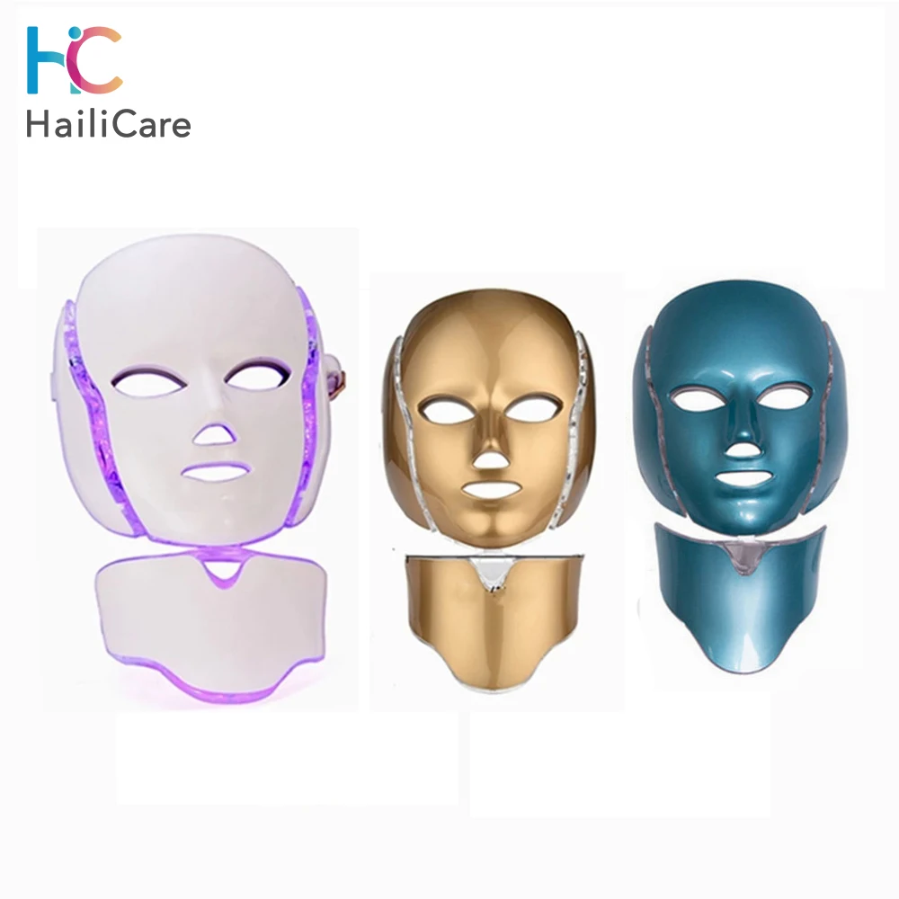 

7 Colors Light LED Facial Mask With Neck Photon Skin Rejuvenation Face Care Treatment Beauty Anti Acne Therapy Whitening Device