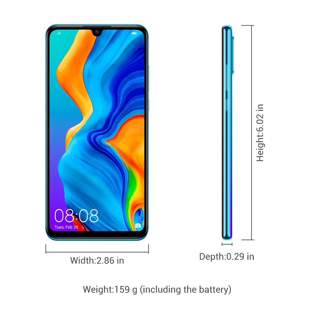 Глобальная версия HUAWEI P30 Lite Nova 4e смартфон 4G 128G 6,1" полноэкранный Android 9,0 Kirin 710 Восьмиядерный 4* камеры
