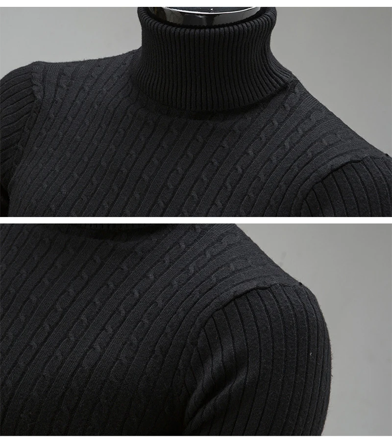 Водолазка мужская с длинным рукавом эластичный пуловер воротником-хомутом