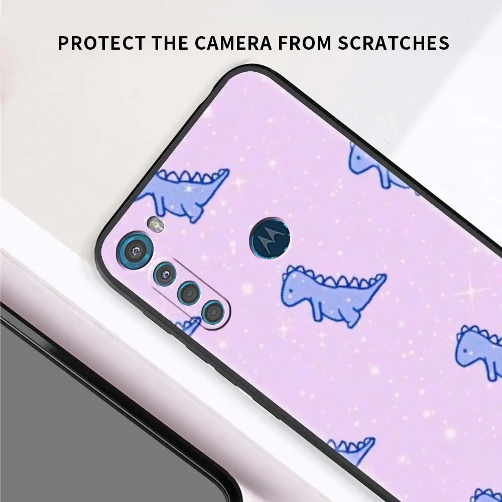 coques for motorola moto one fusion plus g30 g8 power g9play soft phone case antifall e6s hyper g stylus capa cute blue dinosaur free global shipping