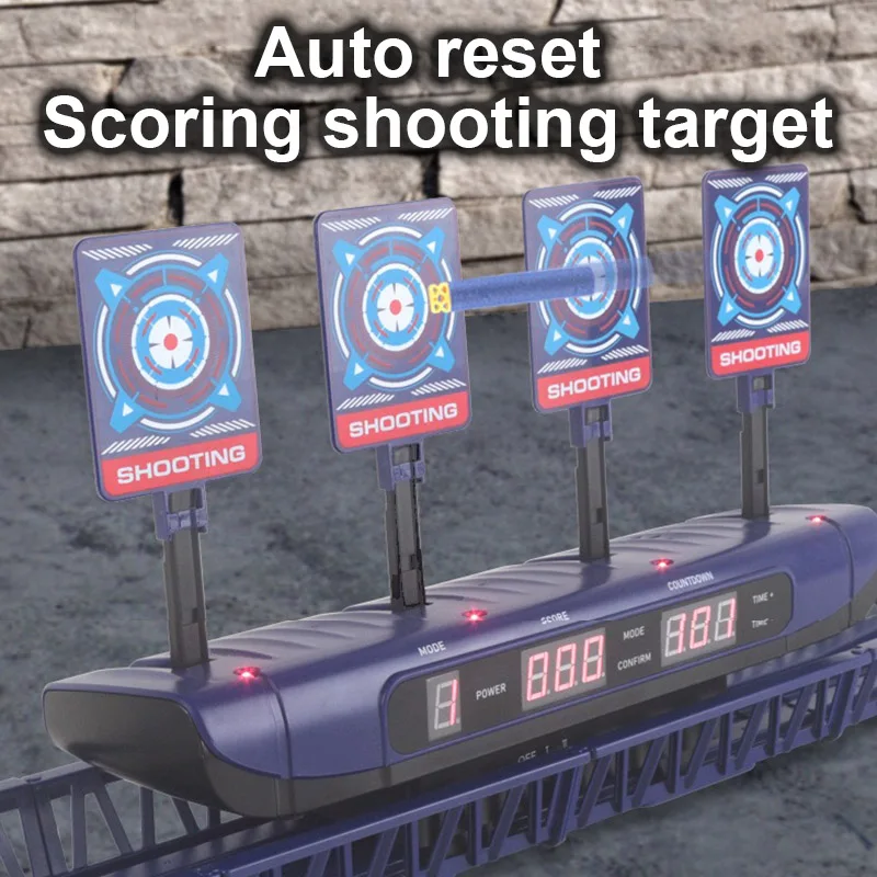 Auto Reset Electric Scoring Shooting Target For Nerf Guns Soft Bullets Kids Sound Light Shooting Game Toys Gun Accessories