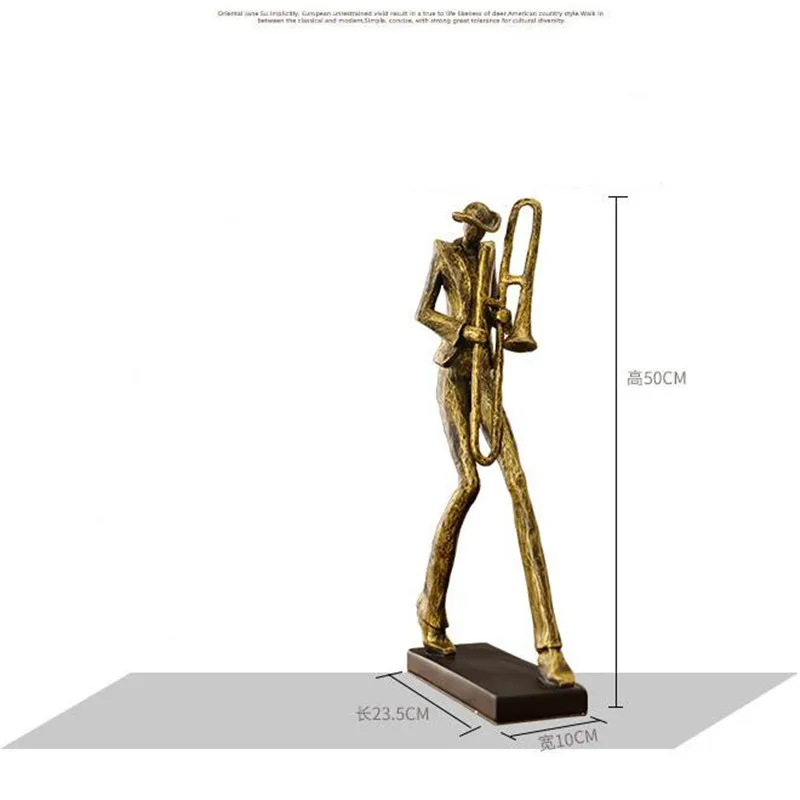 

[HHT] American Gold Music Character Sculpture Desktop Ornaments Bar Decor Bookcase TV Cabinet Home Soft Decoration Statue