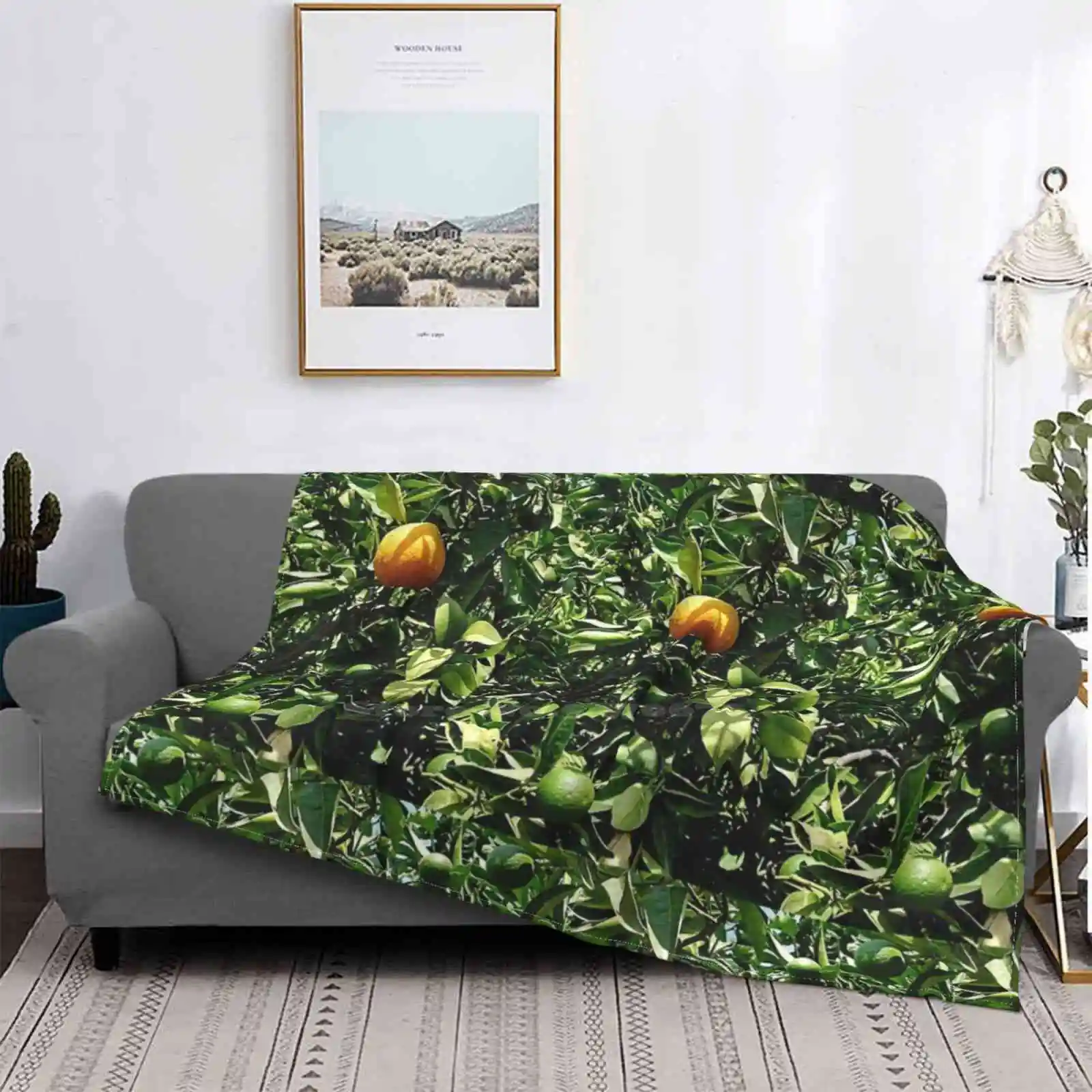 

Лимонное дерево для походов автомобиль самолета Путешествия портативное одеяло лимонный Цитрон оранжевый зеленый апельсины листья дерево...