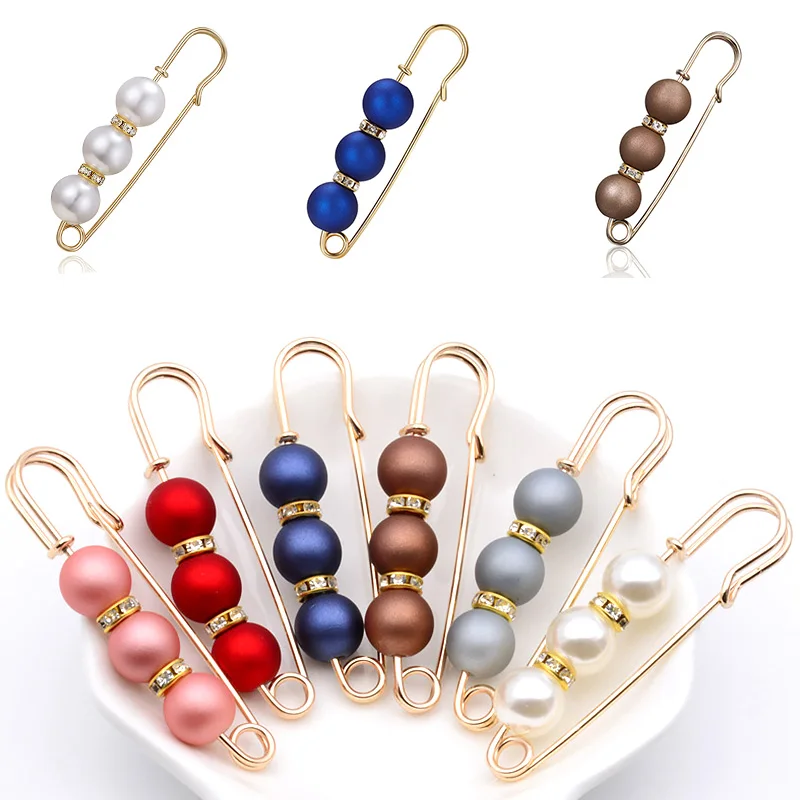 Korean Brooch For Women's Clothing Pearl Circle Gold Women Scarf Pin Cardigan Shawl Buckle Corsage Female броши женские |