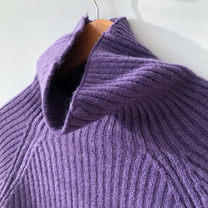 CamKemsey Winter Women Harajuku Knitted Sweaters Autumn Lazy Loose Thicken Turtleneck Sweaters And Pullovers
