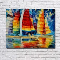 no framed hand painted picture handpainted modern art beautiful sailing landscape palette knife oil painting on canvas art home