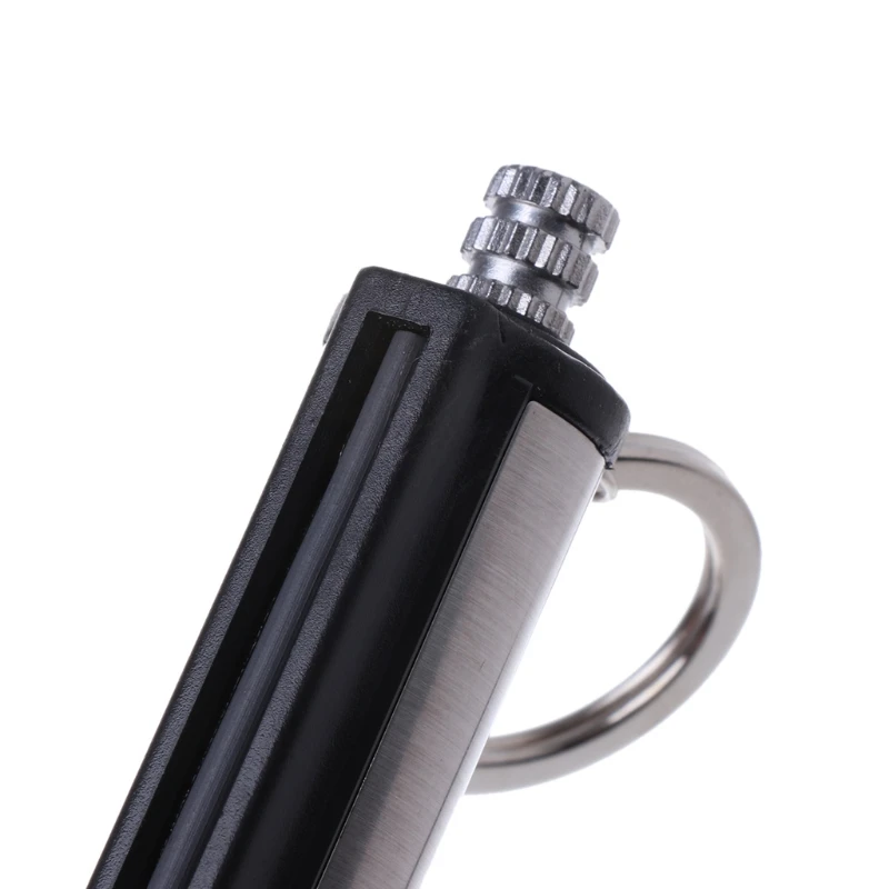 

Fashion Permanent Striker Lighter Match Silver Metal Key Chain
