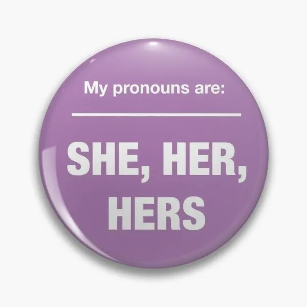 

Забавная металлическая мягкая брошь на воротник с надписью «My PRS is She Her»