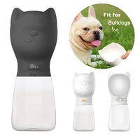 480ml black white portable pet dog water bottle for dogs french bulldog pug water cups feeder no leaking puppy dog drinking bowl