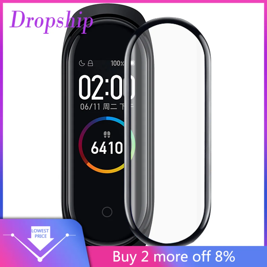 3 шт. Взрывозащищенная изогнутая поверхность Защитная пленка для Xiaomi Mi Band 4