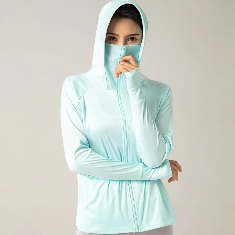 

Vrouwen Sport Jas Zonwering Kleding Hooded Lichtgewicht Ademende Elasticiteit Outdoor Running Fitness Casual Vrouwelijke Jas