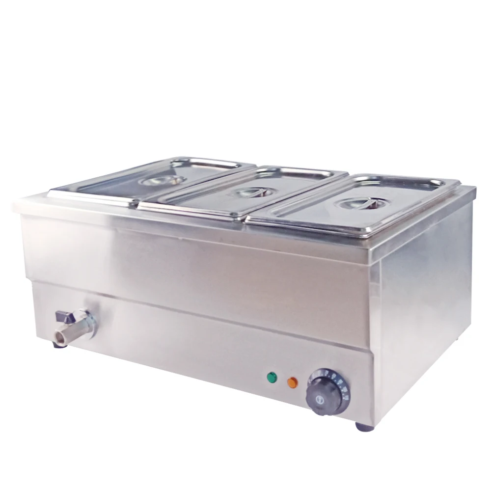 Нержавеющая сталь еда Bain Marie Коммерческая буфет изоляция глубокая суповая плита подогреватель пищи машина для кухонного прибора