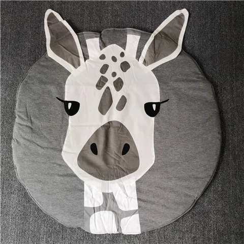 giraffe Детский мягкий хлопковый круглый игровой коврик с героями мультфильмов, Ползунки для новорожденных, детский игровой коврик, украшение детской комнаты, одеяло бутафория для фото - Цвет: giraffe