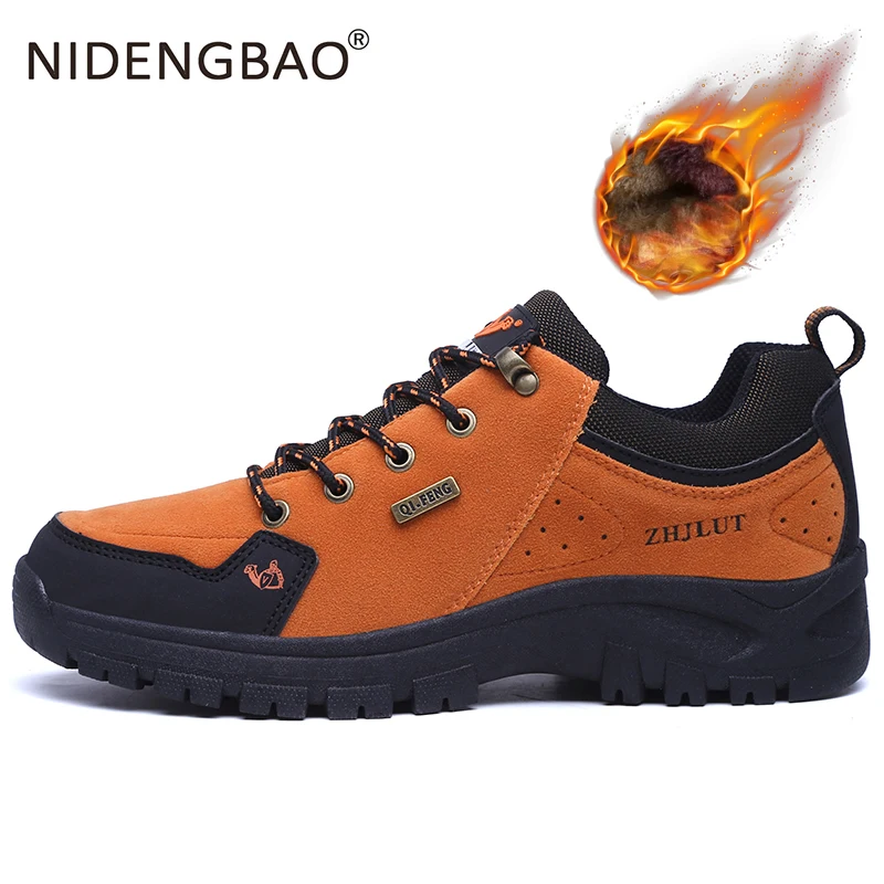 Мужская обувь для активного отдыха нескользящая зимняя с мехом альпинизма и