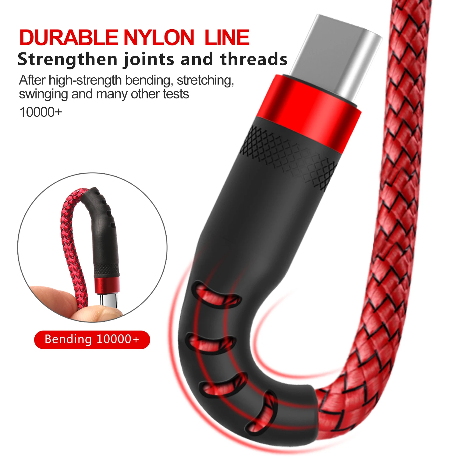 long fast charging cable nylon braided tin plated copper for iosandroid phone lightningtype cmicro usb extra 5m8m cable free global shipping