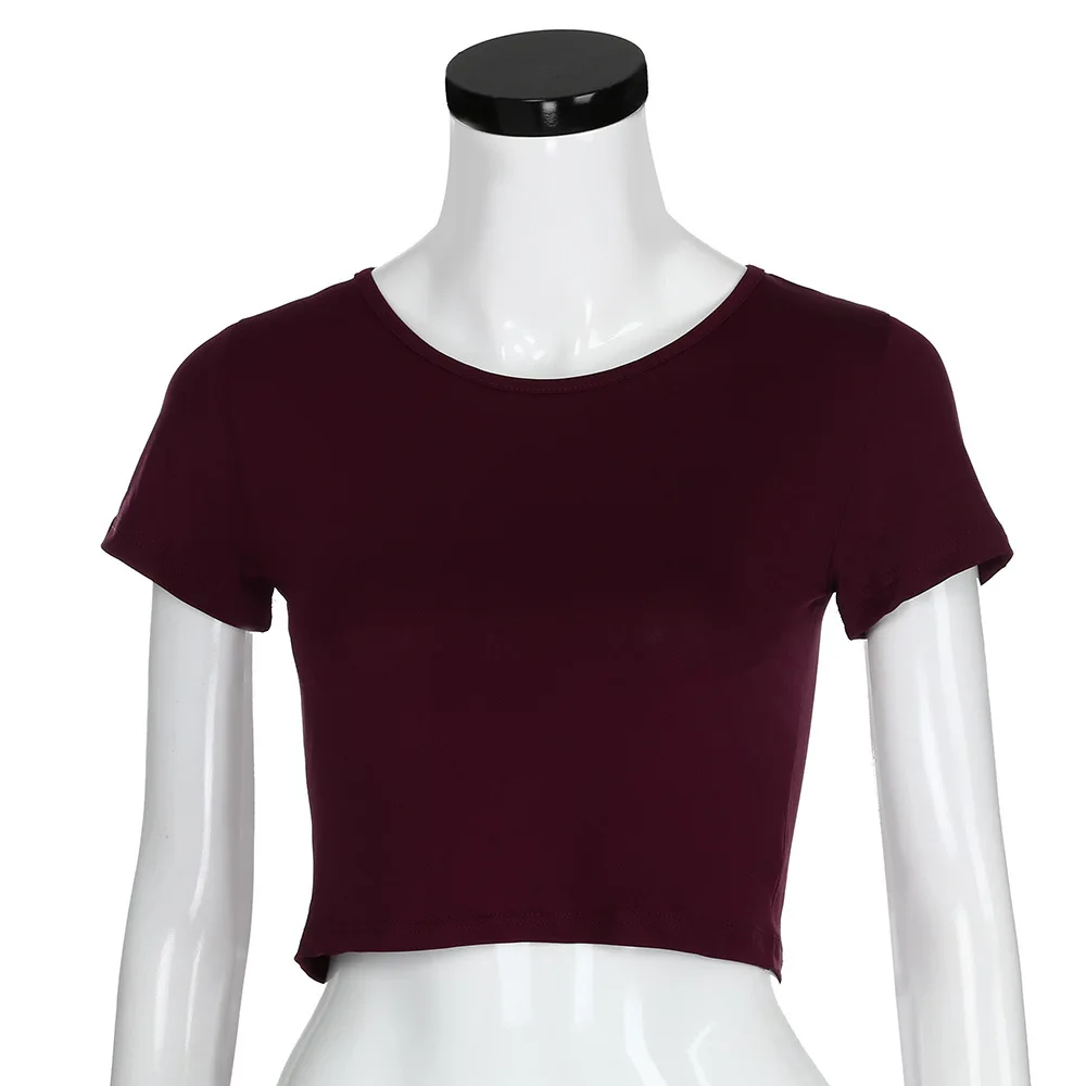 Рубашки для йоги с коротким рукавом тренировок топы женщин укороченные женские