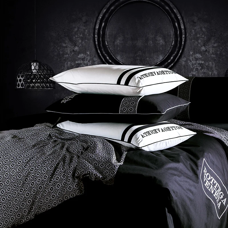 Набор постельного белья из 100% хлопка для мужчин черное белое пододеяльник