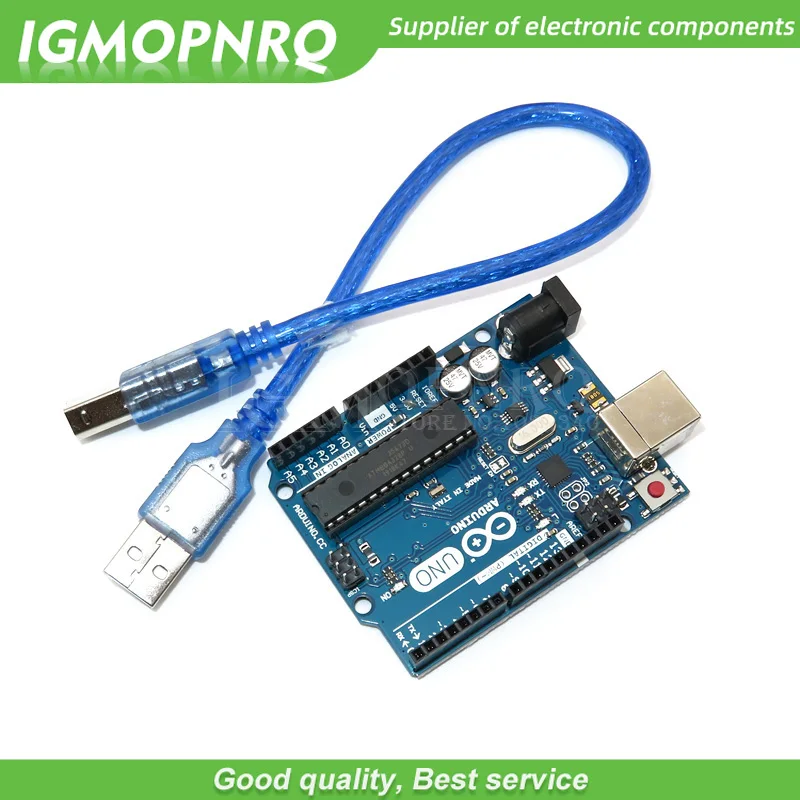 Макетная плата UNO R3 Mega328P ATMEGA16U2 с USB кабелем (с логотипом) для набора сделай сам 1