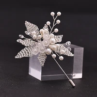 100 handmade elegant pearls beaded wedding brooch new design wedding party man corsage pin pearl flower brooches for women girl
