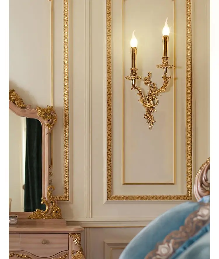 Медный светодиодный настенный светильник в форме свечи комнатный домашний для