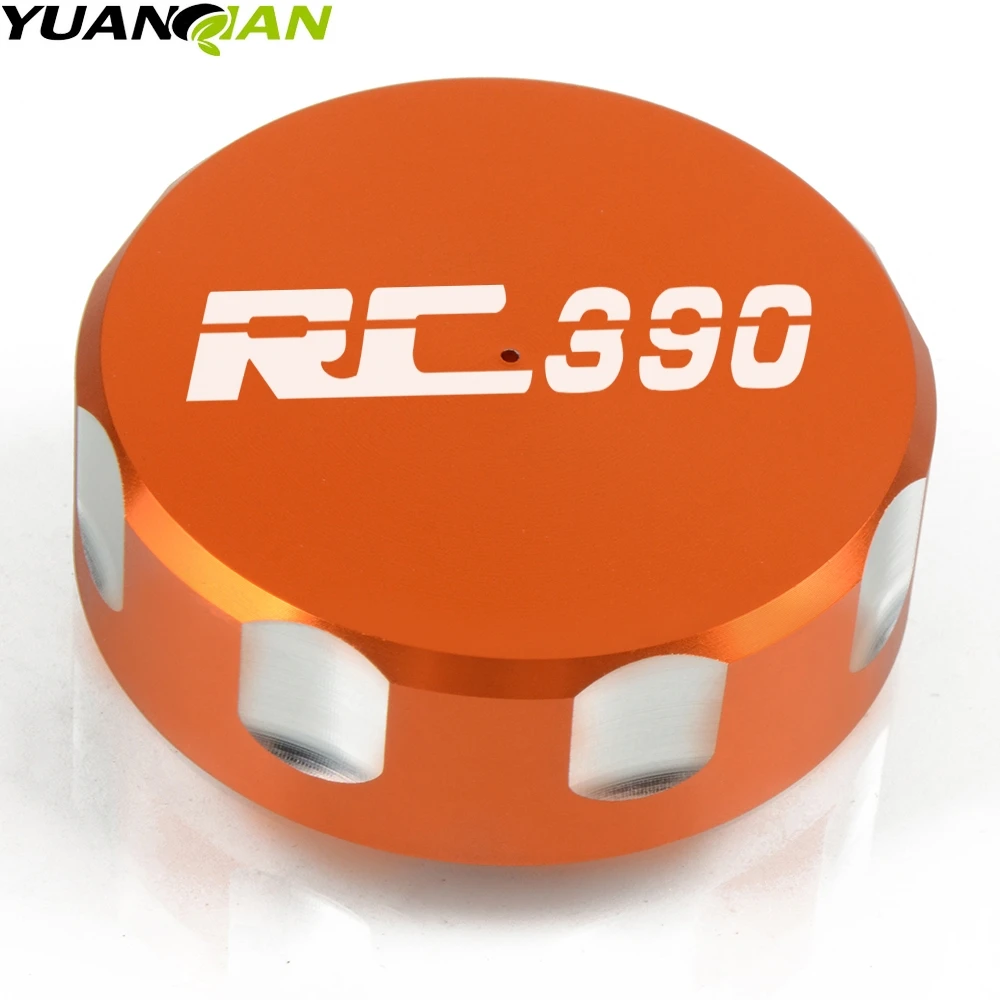 orange RC390 LOGO Высокое качество Задняя Тормозная жидкость Крышка Резервуара крышка мотоцикла аксессуары для KTM RC 125 200 250 390 rc390 - Цвет: orange RC390 LOGO