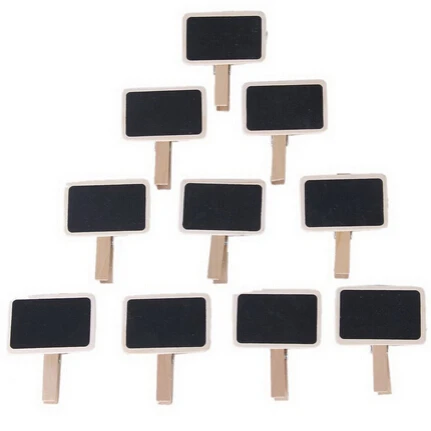 

10Pcs/lot Mini Clip On Blackboard Words Message Blackboard Decor Wooden Chalkboard Shaped Clip For Wedding Party